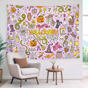 Tapiz Dibujo Patrón de Halloween Adorable