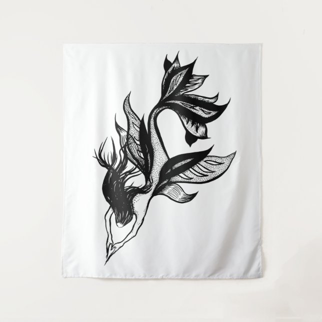 Tapiz Dibujo Tatuaje Tatuaje De Tinta Con Sombra Sombra (Anverso)