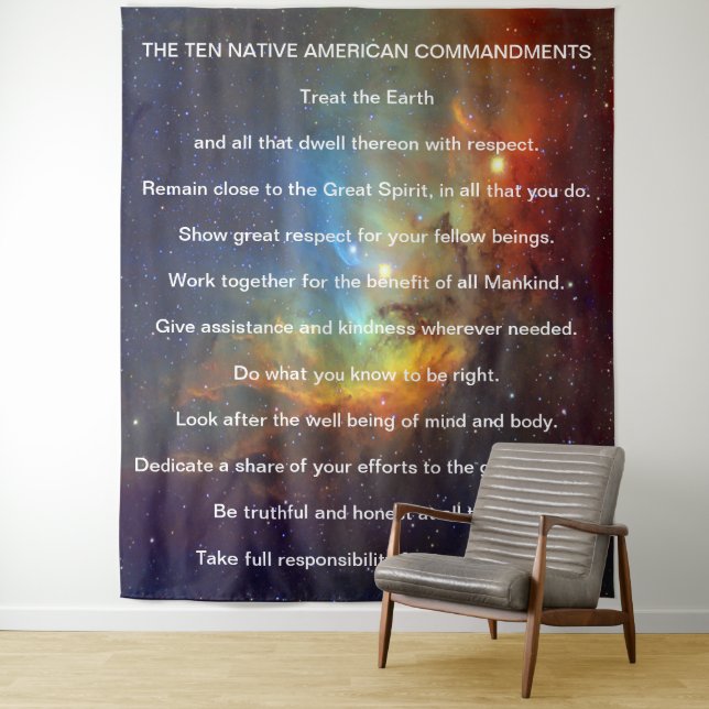 Tapiz Diez mandamientos indios nativos americanos (In situ)