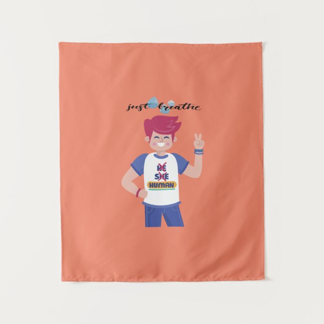 Tapiz Digamos su nombre diseño gráfico masculino (Anverso)