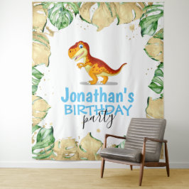 Tapiz Dinosaur Boy BIRTHDAY Fondo Azul