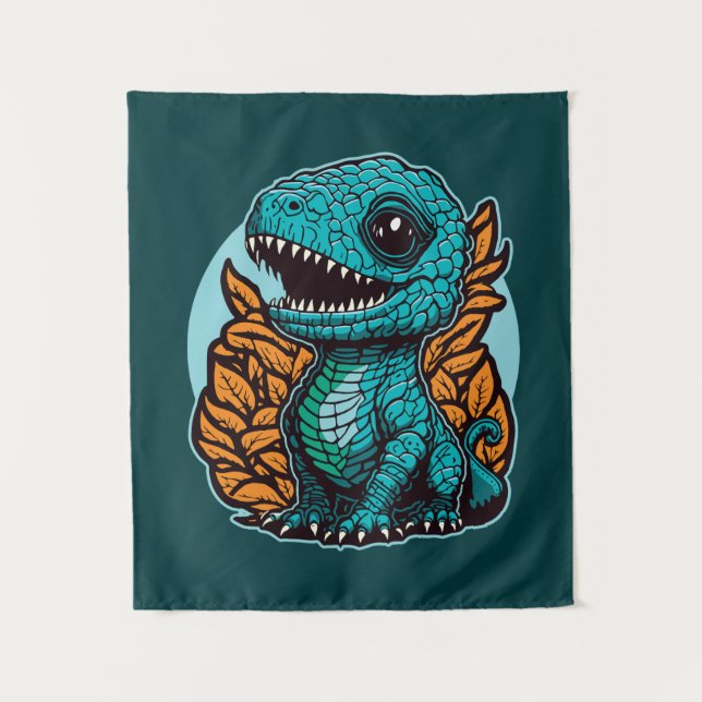 Tapiz Dinosaurio de bebé lindo (Anverso)