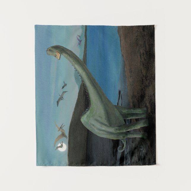 Tapiz Dinosaurios en luna llena (Anverso)