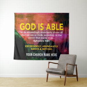 Tapiz DIOS ES CAPAZ Efesios 3:20 Iglesia