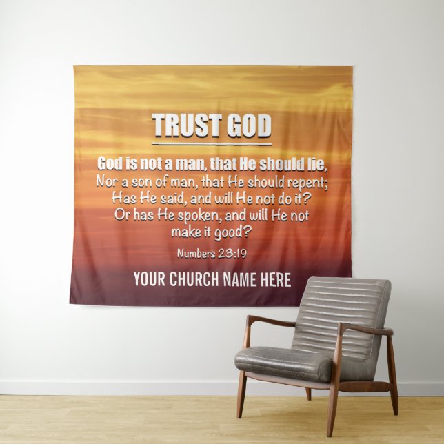 Tapiz DIOS NO ES UN HOMBRE Confía en Dios (In situ (horizontal))
