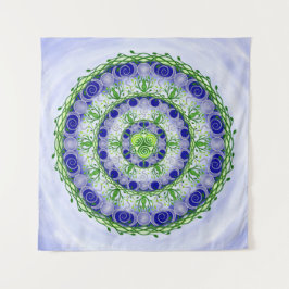 Tapiz Diosa de la luna verde y azul triple Mandala