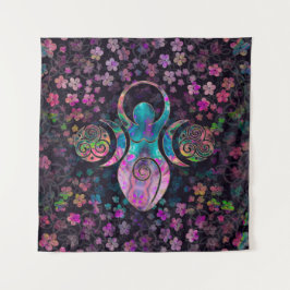 Tapiz Diosa Luna Triple con triskele