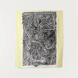 Tapiz Dis-junction, dibujo de tinta