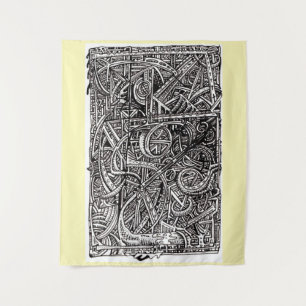 Tapiz Dis-junction, dibujo de tinta