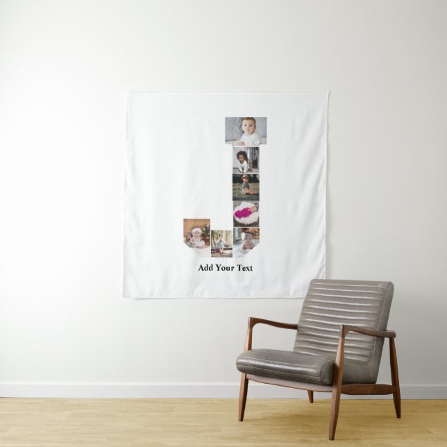 Tapiz Diseñar su propia letra Collage de fotos J (In situ)