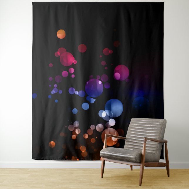 Tapiz Diseño abstracto de Bokeh rojo, púrpura, azul y ma (In situ)