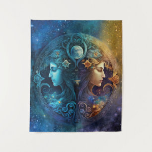 Tapiz Diseño acuarela signo zodiacal Géminis