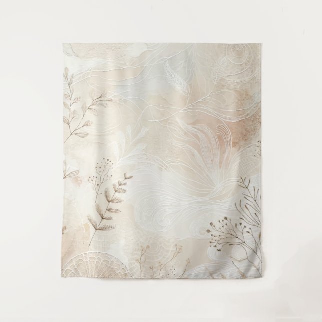 Tapiz Diseño Airy Bohemian Botánico Floral String Art (Anverso)