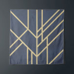 Tapiz Diseño Art Deco<br><div class="desc">Resumen de diseño geométrico de estilo Art Déco con líneas doradas decoración de fondo azul marino</div>