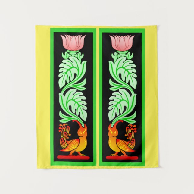 Tapiz Diseño artístico mítico tradicional de Sri Lanka (Anverso)