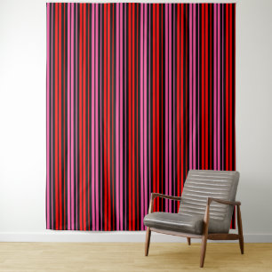 Tapiz Diseño clásico de rayas verticales rojas y negras 