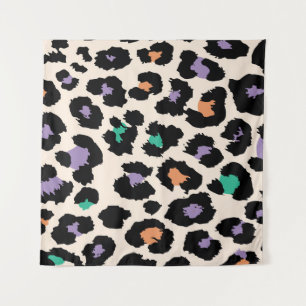 Tapiz Diseño de animales leopardo coloridos y antecedent