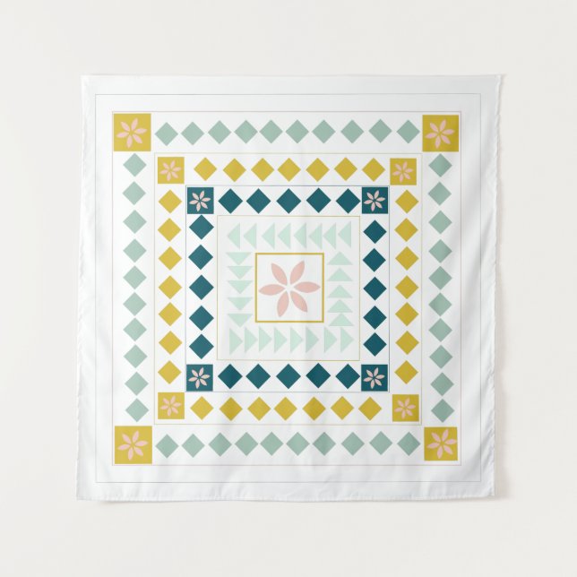 Tapiz Diseño de arte de Medallón Geométrico Moderno colo (Anverso)