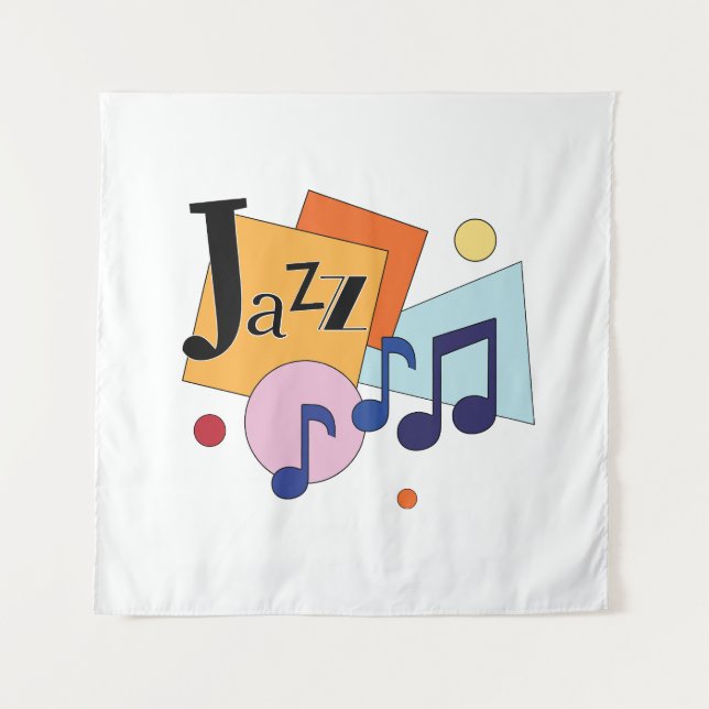 Tapiz Diseño de arte moderno en el jazz colorido (Anverso)