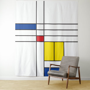 Tapiz Diseño de arte moderno Mondrian II Minimalista De 
