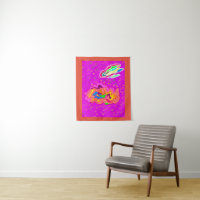 diseño de arte tribal azul rosa naranja