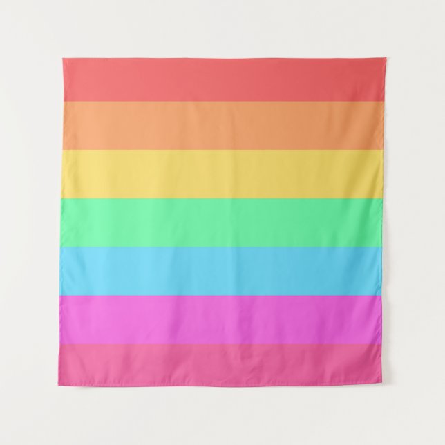 Tapiz Diseño de bandas de color de arcoiris Pastel (Anverso)