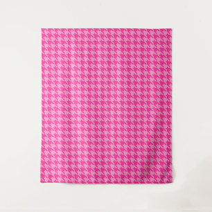 Tapiz Diseño de cuadro Houndstooth rosa caliente