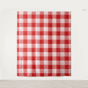 Tapiz Diseño de cuadros escoceses atrevidos en rojo y bl