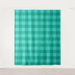 Tapiz Diseño de cuadros escoceses de gingham azul verdos
