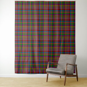 Tapiz Diseño de cuadros escoceses de gingham de arcoíris