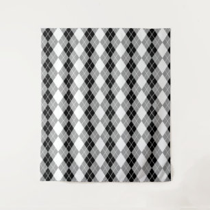 Tapiz Diseño de Diamante de Color Blanco Negro Gris
