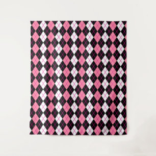 Tapiz Diseño de diamantes de arenoso blanco rosado