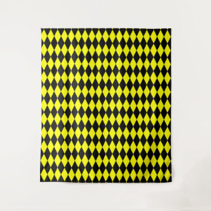 Tapiz Diseño de diamantes de arlequín a cuadros amarillo