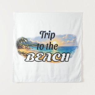 Tapiz Diseño de Escape de Puesta de Sol Tropical en la P