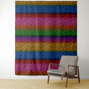 Tapiz Diseño de estampado de animal de leopardo colorido