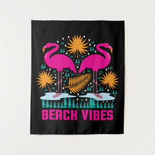 Tapiz Diseño de Flamencos Rosas Beach Vibes