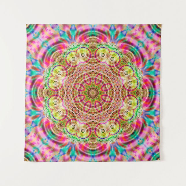 Tapiz Diseño de flores de Mandala (Anverso)