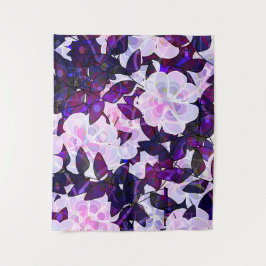 Tapiz Diseño de flores rosadas y moradas