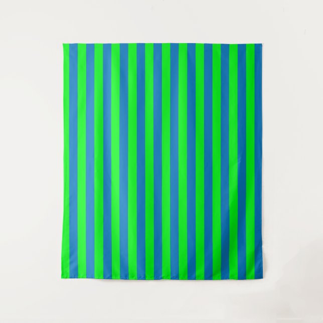 Tapiz Diseño de franjas azules y verdes (Anverso)