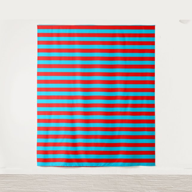 Tapiz Diseño de franjas rojas y azules (Anverso)