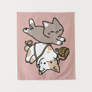Tapiz Diseño de gatos lindos y juguetones – Arte diverti