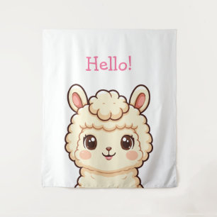 Tapiz Diseño de ilustración de llama adorable