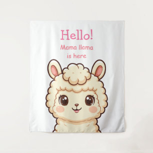 Tapiz Diseño de ilustración de llama adorable