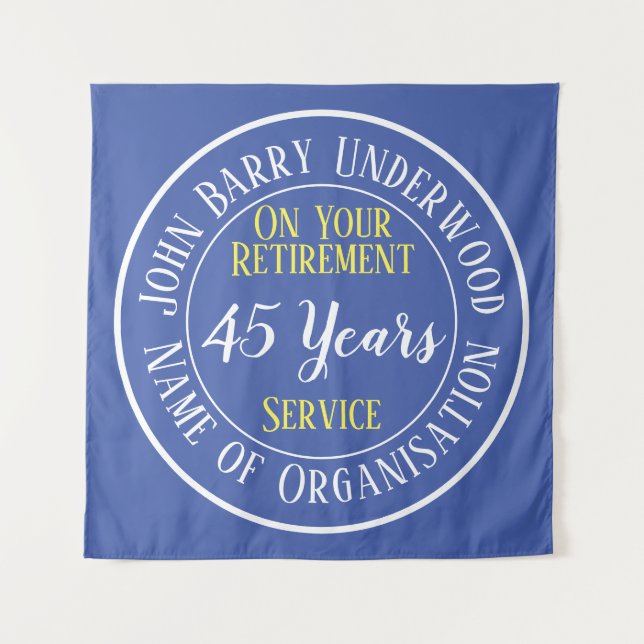 Tapiz Diseño de jubilaciones con años cumplidos (Anverso)