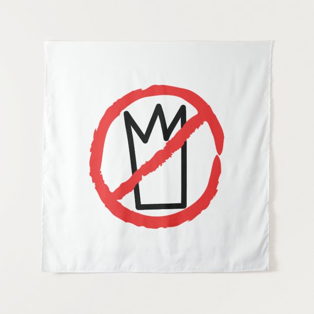 Tapiz diseño de logo de manifestación sin reyes (Anverso)