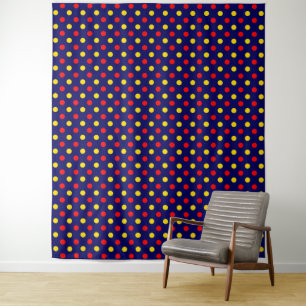 Tapiz Diseño de lunares azules marinos rojos amarillos