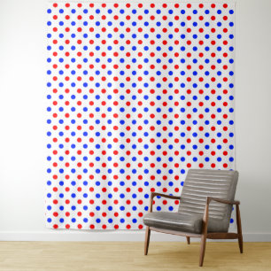Tapiz Diseño de lunares blancos rojos y azules