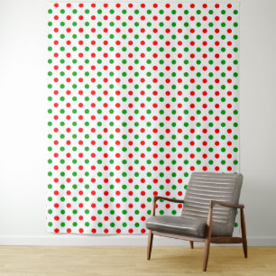 Tapiz Diseño de lunares blancos rojos y verdes