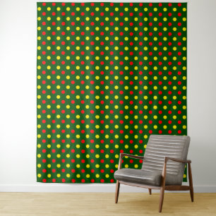Tapiz Diseño de lunares verdes rojos y amarillos
