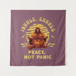 Tapiz Diseño de Meditación de Bigfoot Paz No Pánico